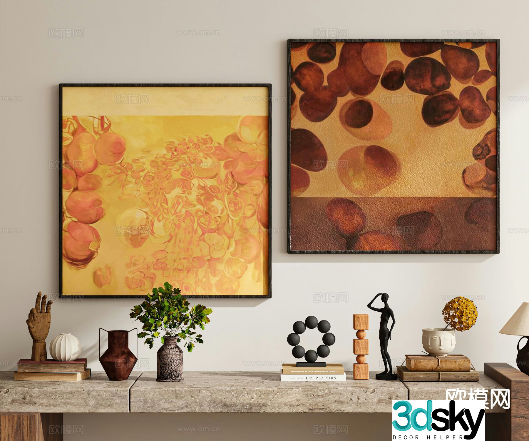 Medieval style hanging painting decorative painting retro painting 3D model
