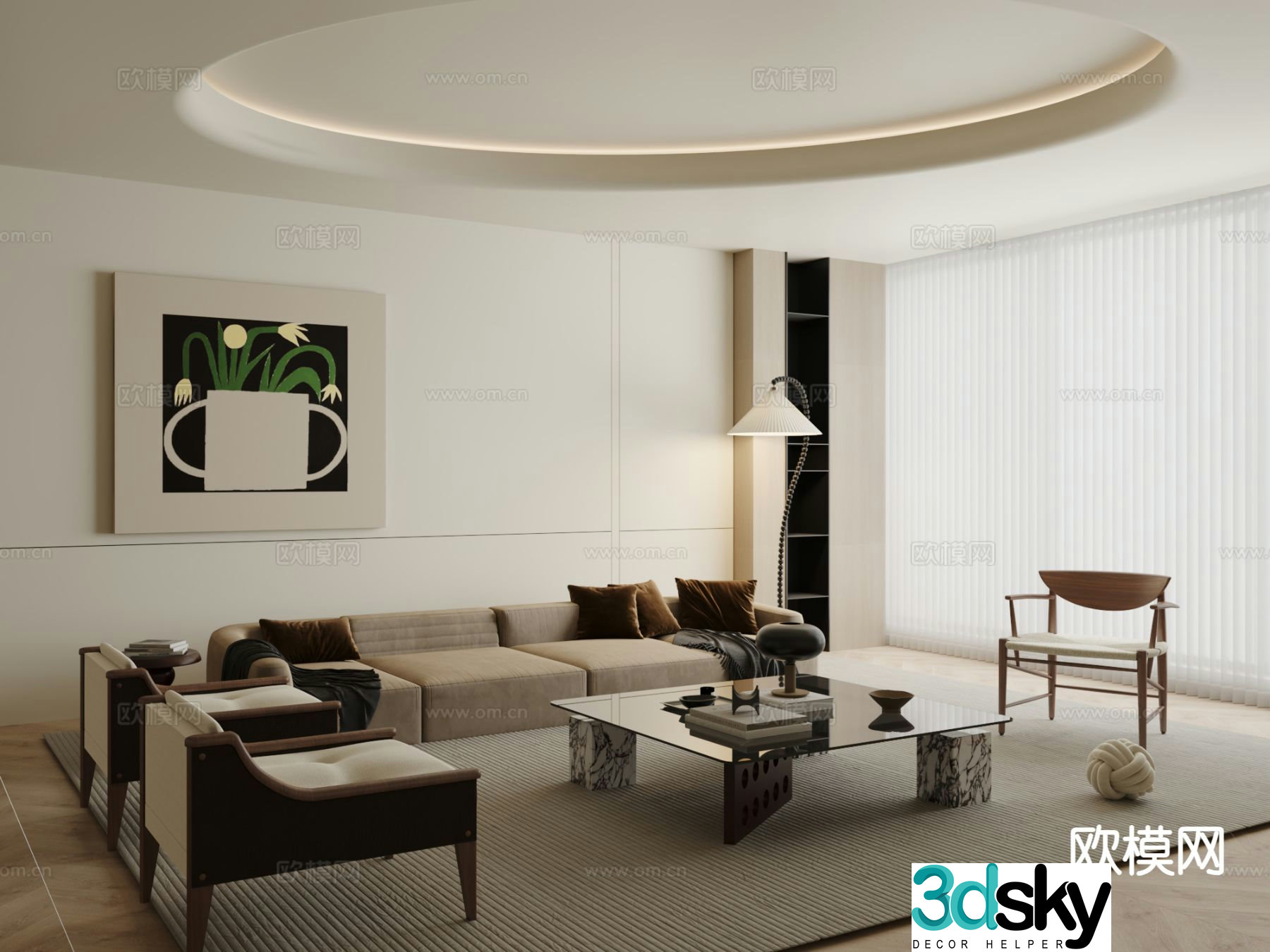 Wabi Sabi modular sofa 3d model