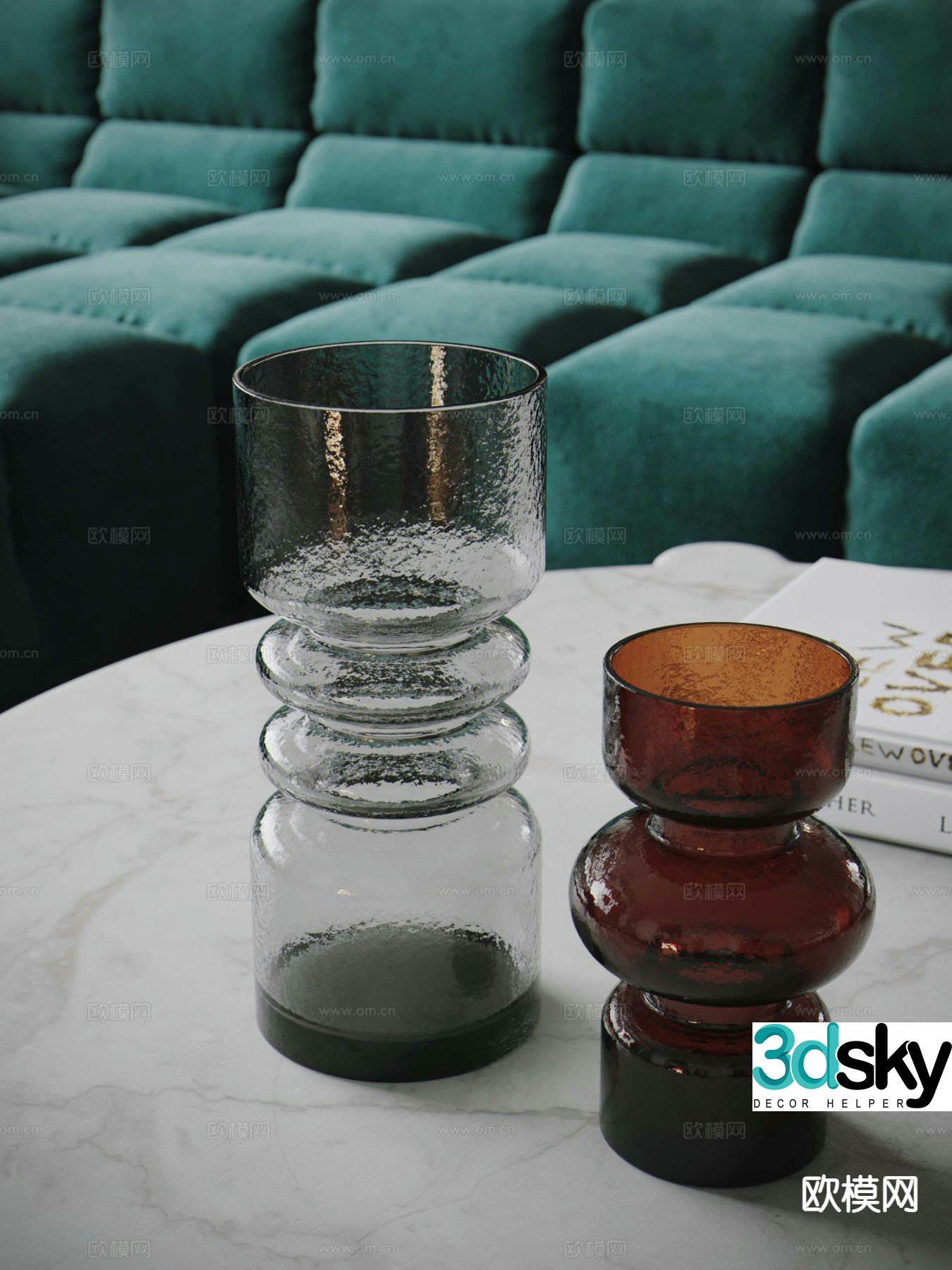 glass bottle vase vessel 3d model