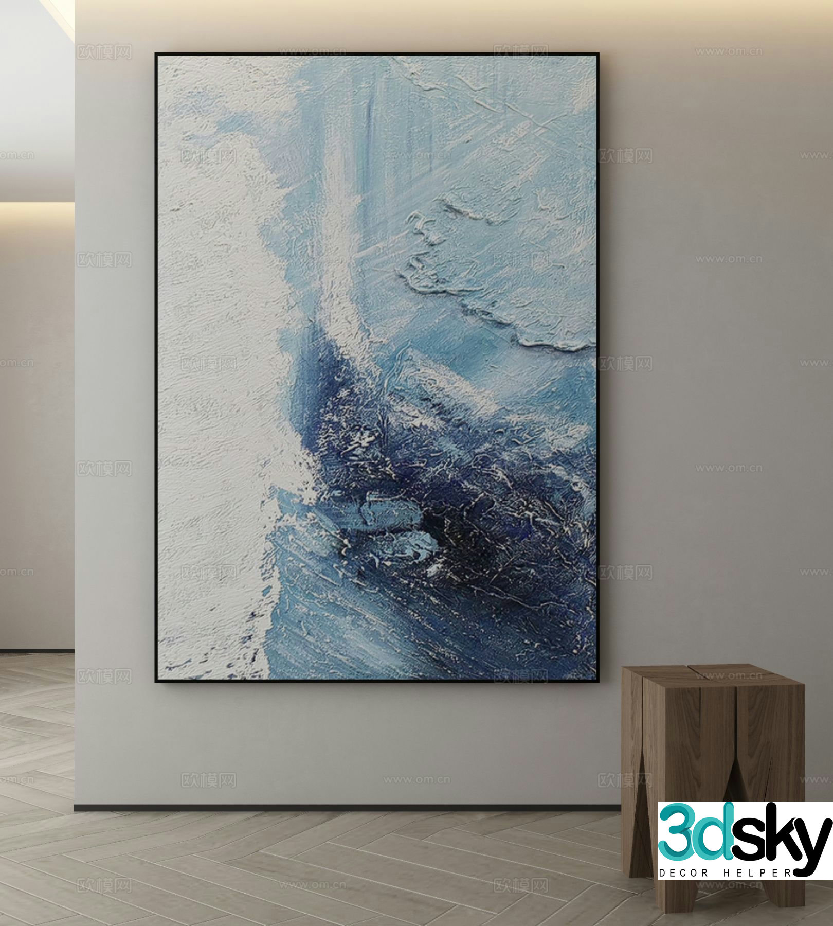 Modern decorative painting abstract painting 3d model