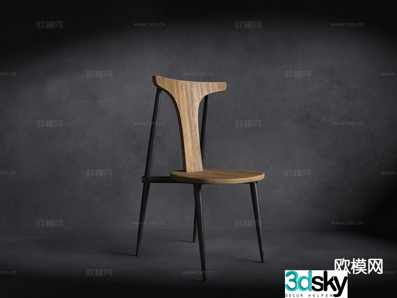Industrial style chair book chair tea chair 3d model