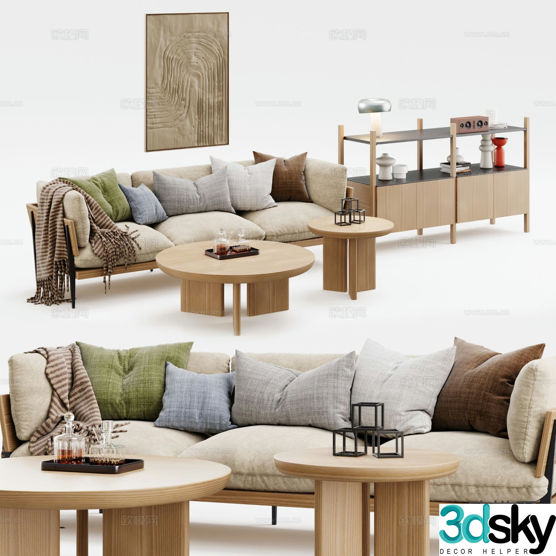 Nordic modular sofa 3d model