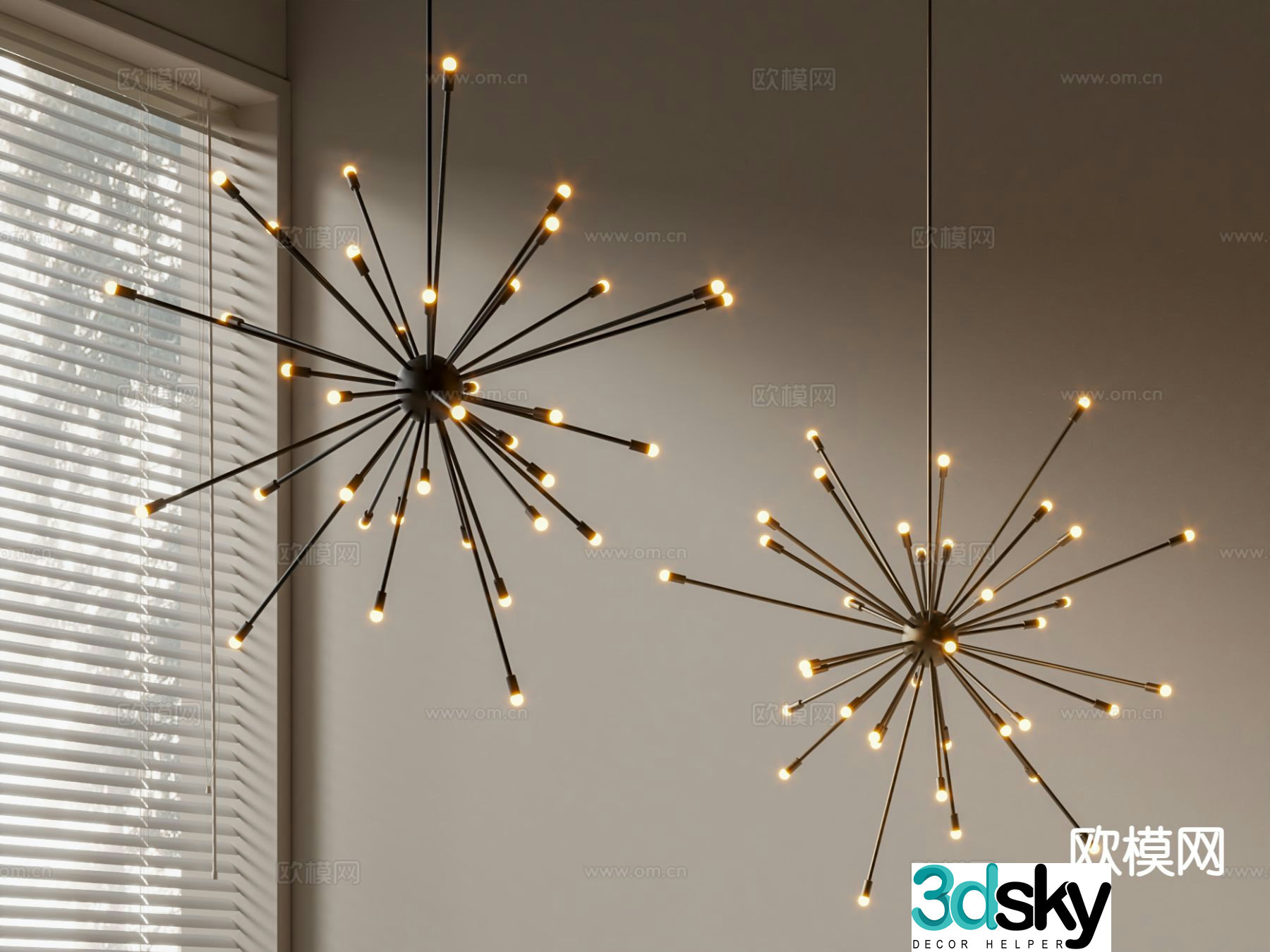 Cassina Nordic Dandelion Chandelier Creative Chandelier Art Chandelier 3D Model