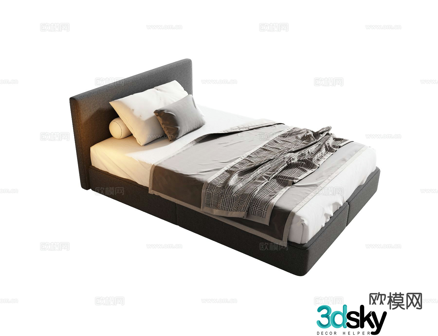 Modern single bed 3d model