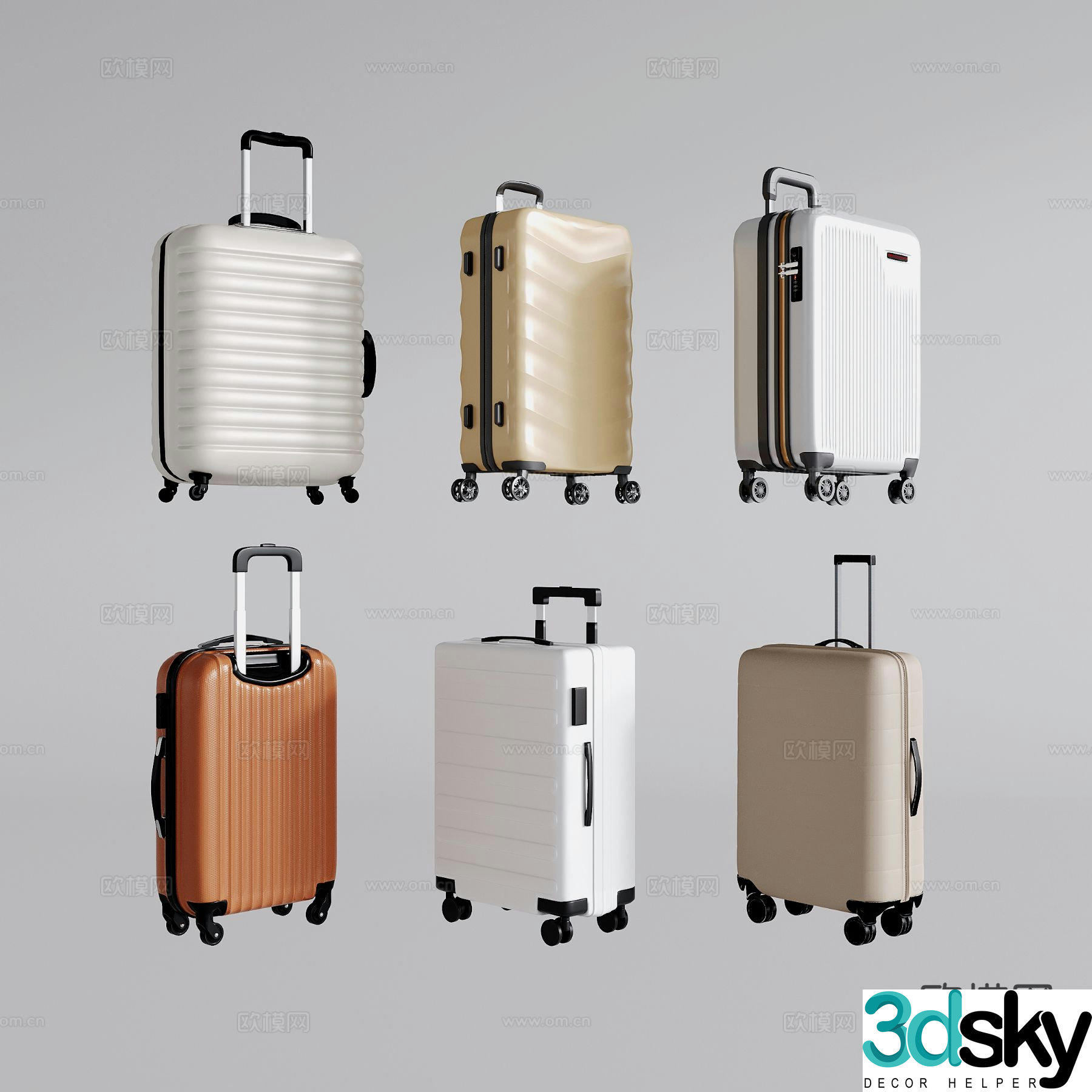 Modern luggage suitcase suitcase suitcase trolley case 3d model