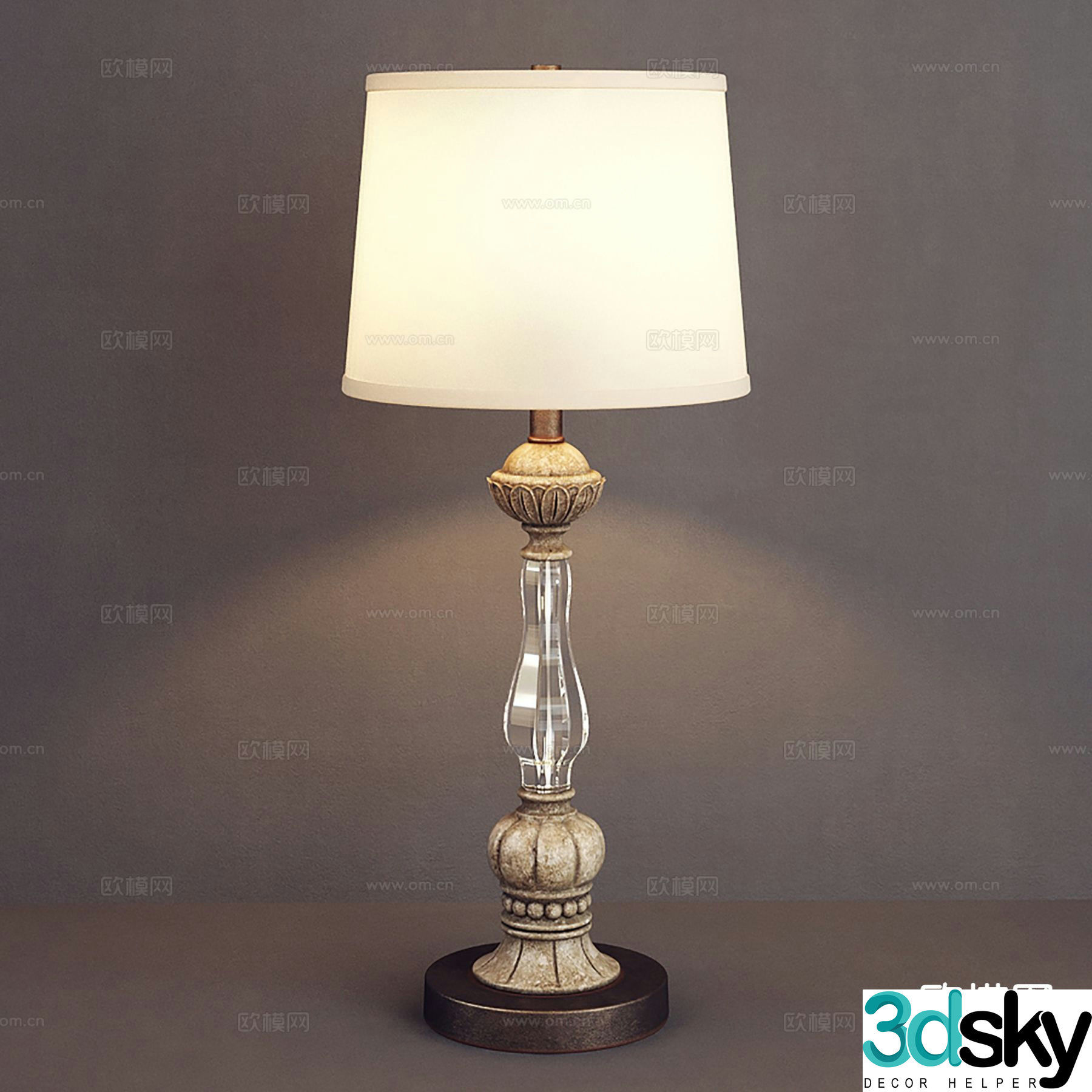 European desk lamp 3d model