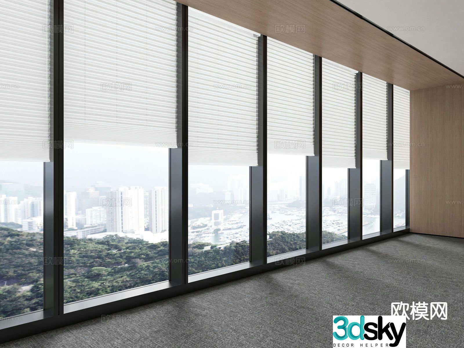 Venetian blinds Shangri-la curtain curtain wall window 3d model