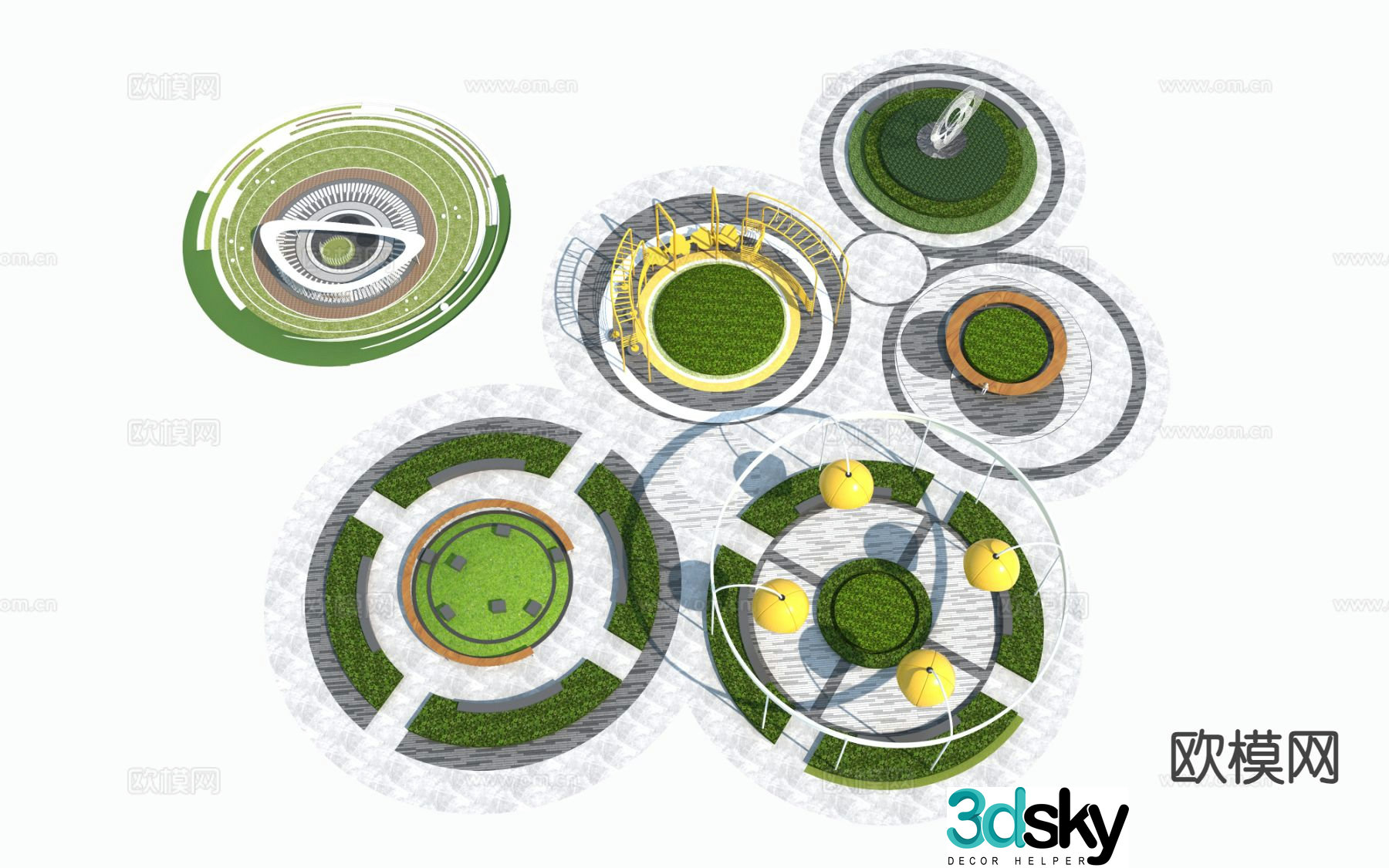 Landscape Park Street Park Pocket Park Square Landscape 3D Model