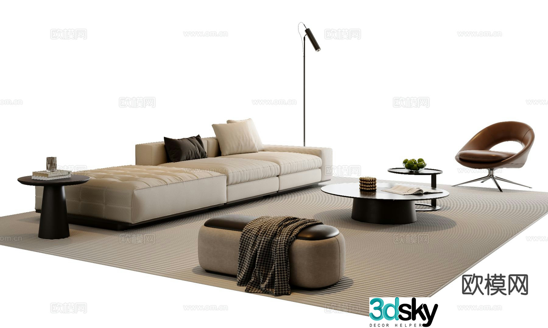 Modern sectional sofa 3d model
