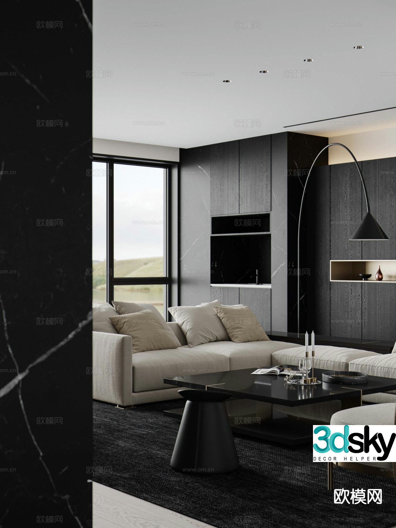 Modern sectional sofa 3d model