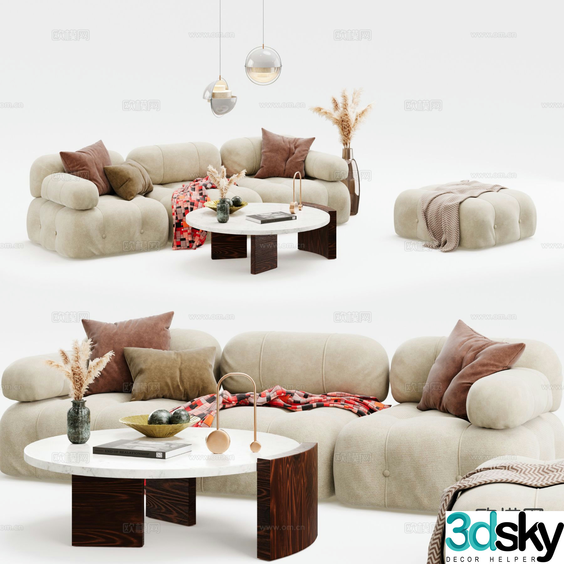 Modern sectional sofa 3d model