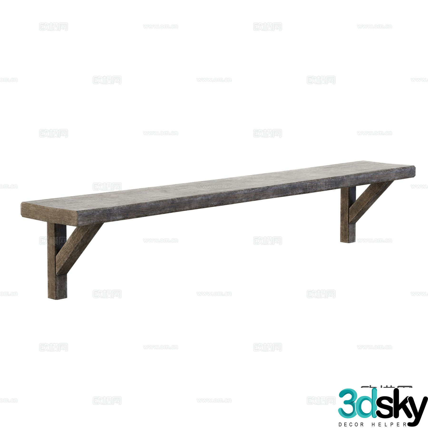 wall bracket board wooden partition 3d model