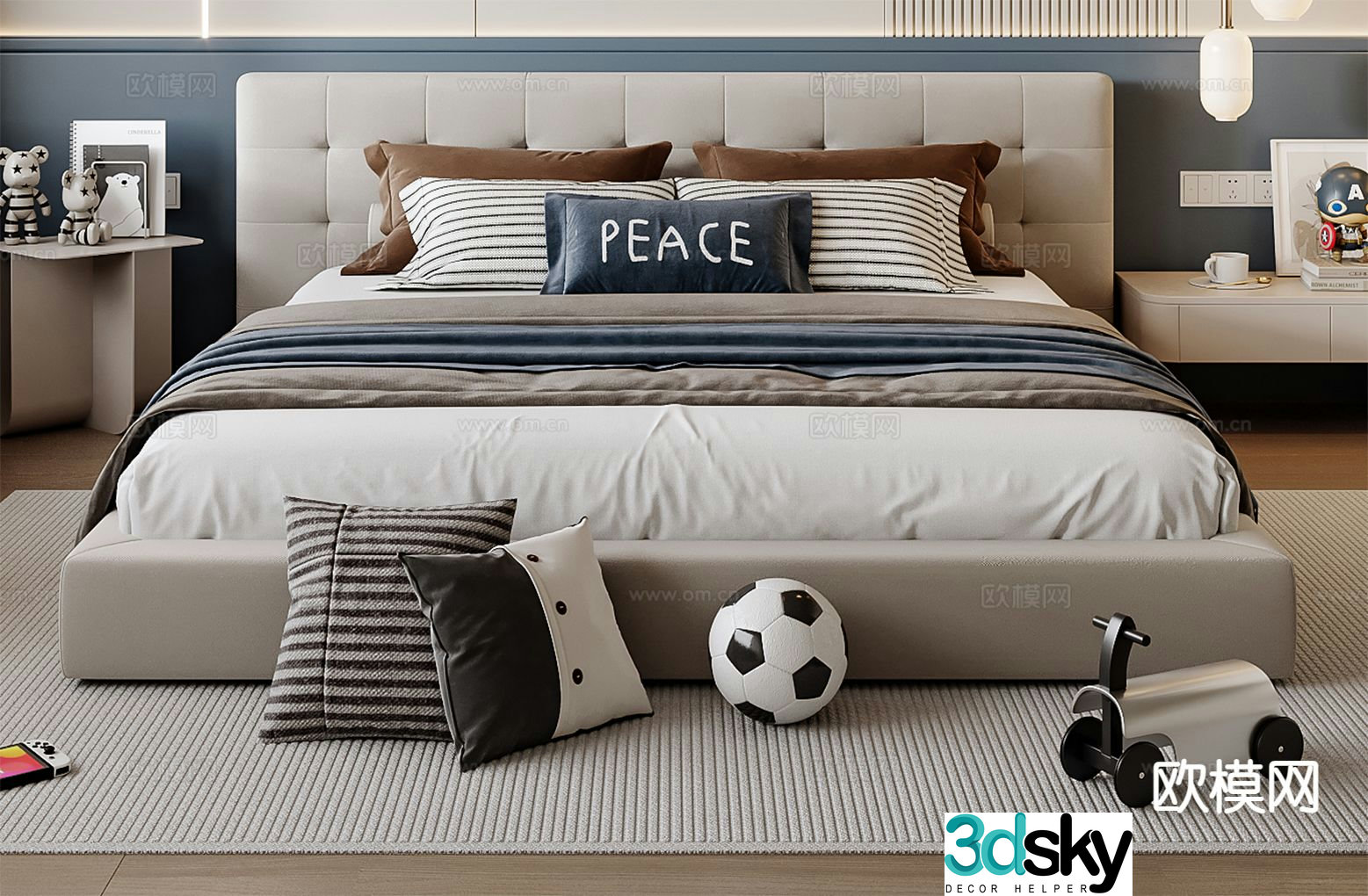 Modern children’s bed 3d model