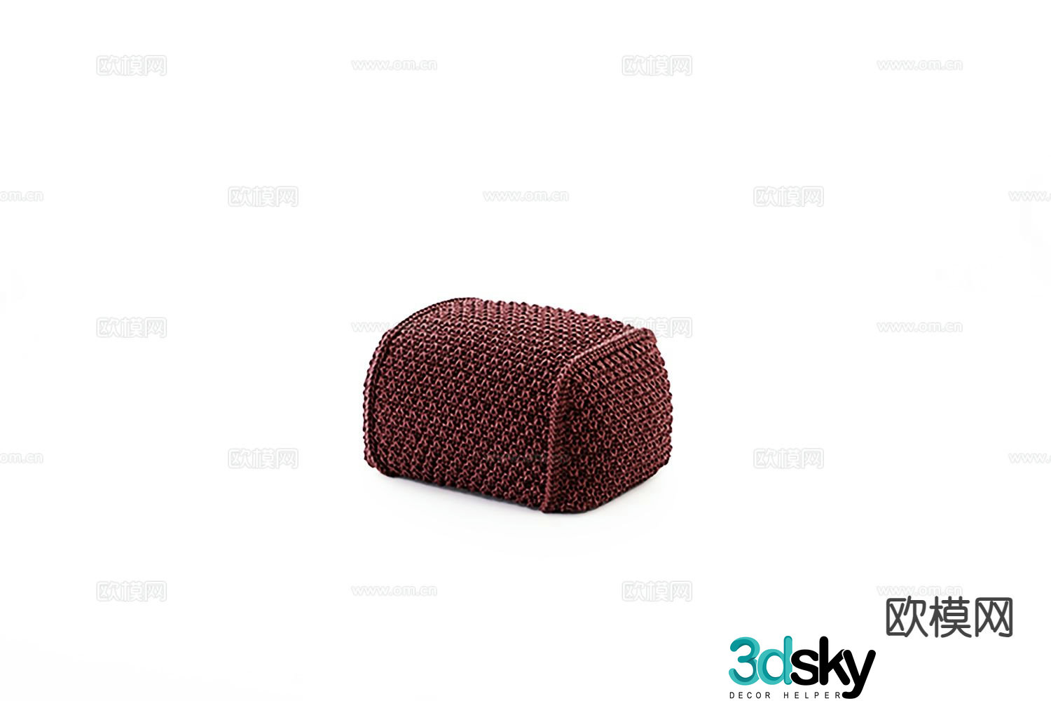 modern stool footstool woven stool 3d model