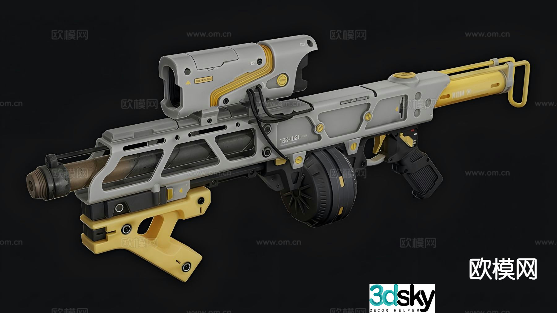 submachine gun gun 3d model