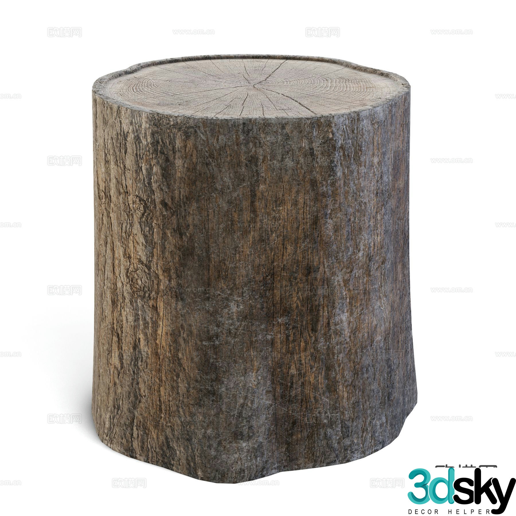 tree stump tree trunk wooden stump stool 3d model