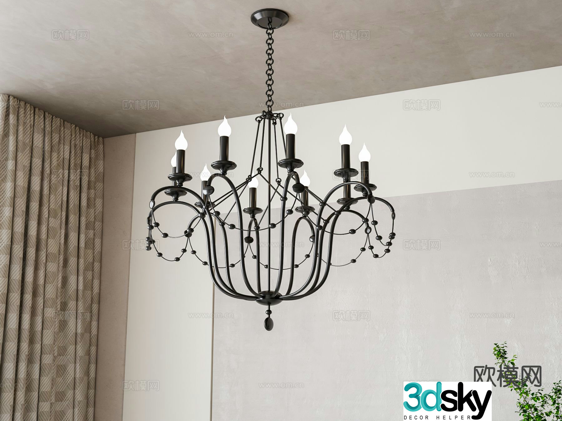 French chandelier hall chandelier 3d model
