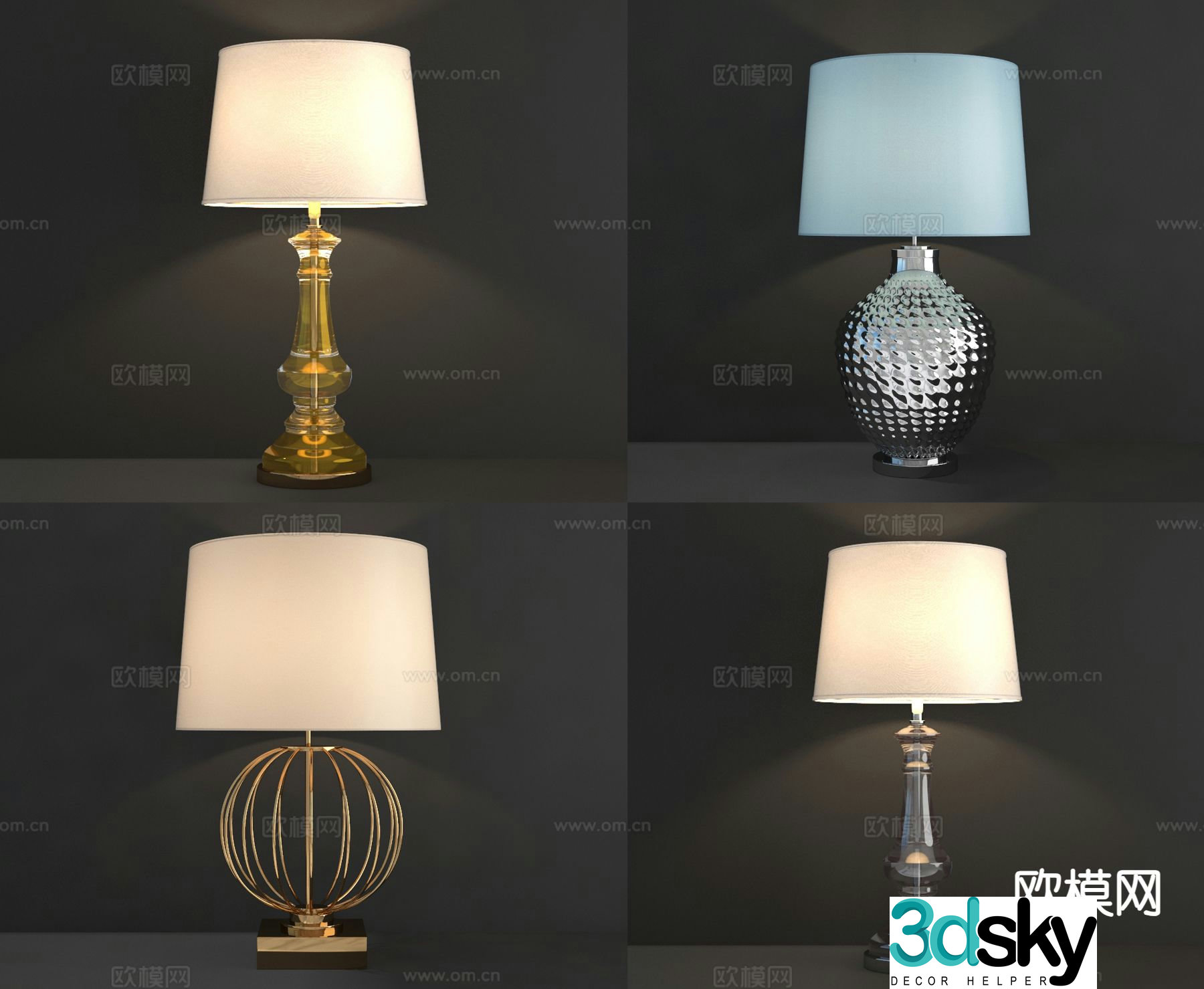 Nordic table lamp bedside table lamp 3d model