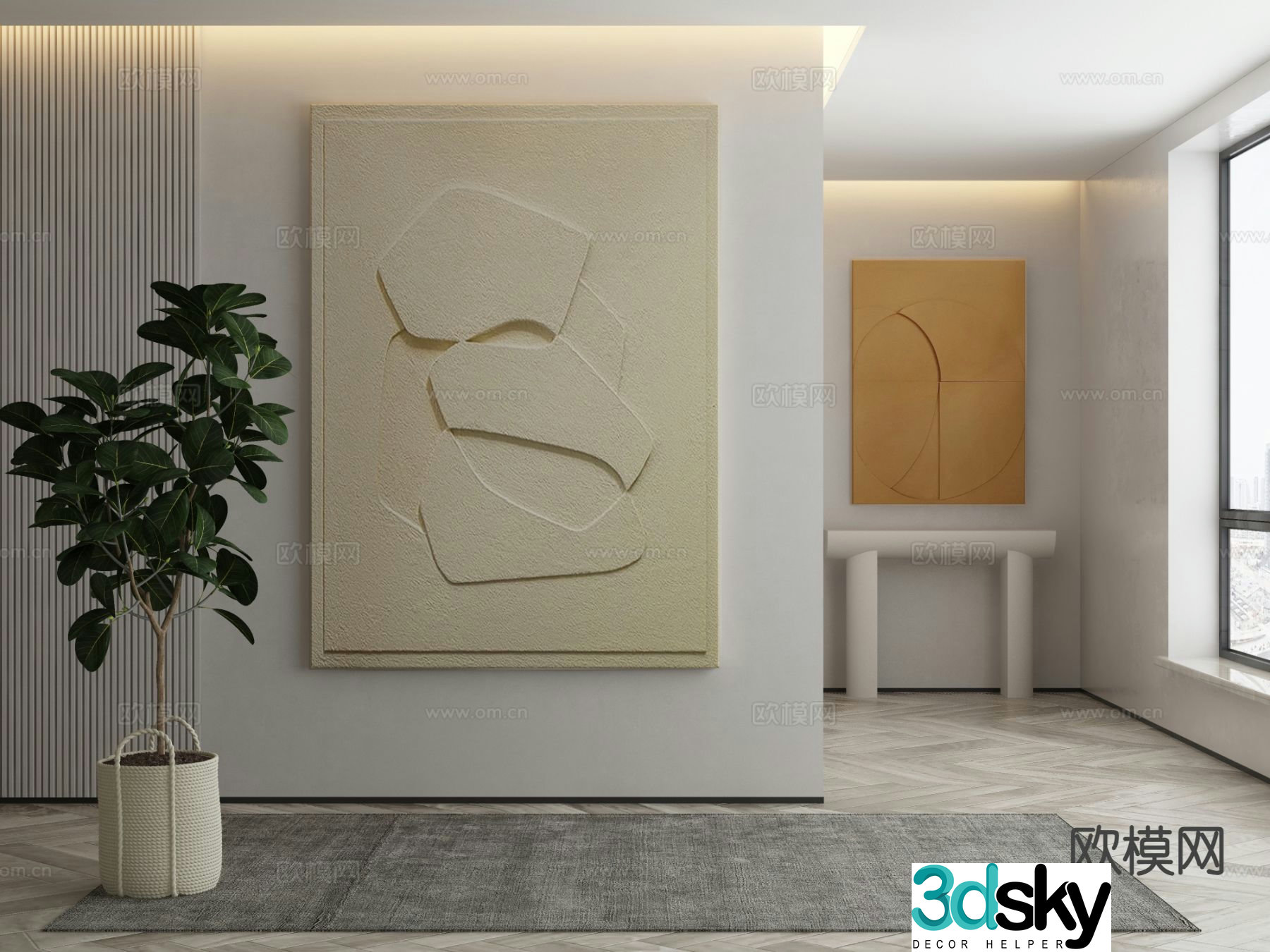 Modern decorative painting three-dimensional painting 3D model