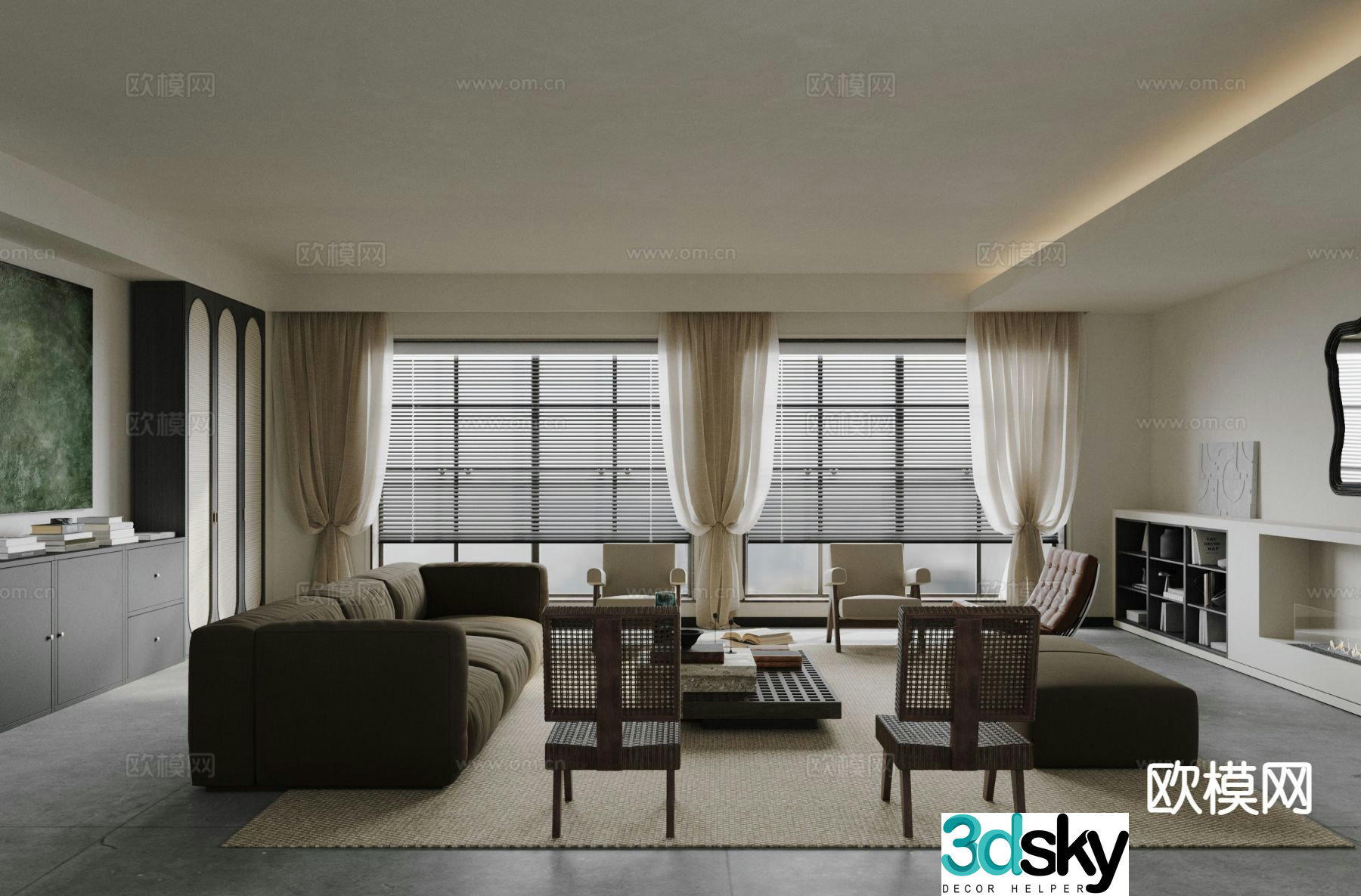 Medieval style living room 3D model