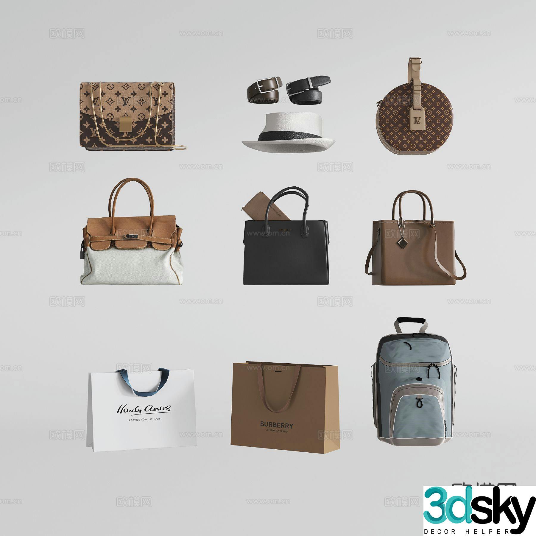 Modern bag women’s bag handbag backpack handbag 3d model