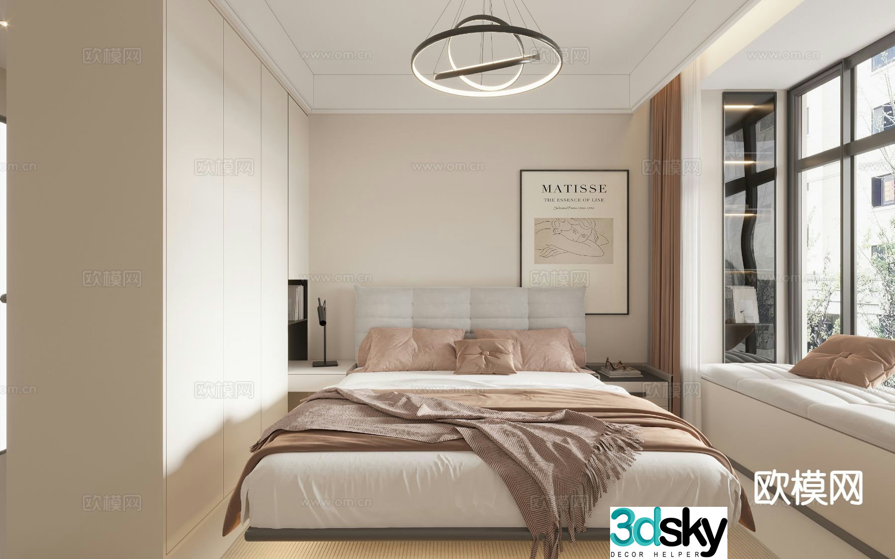 Modern bedroom master bedroom 3d model