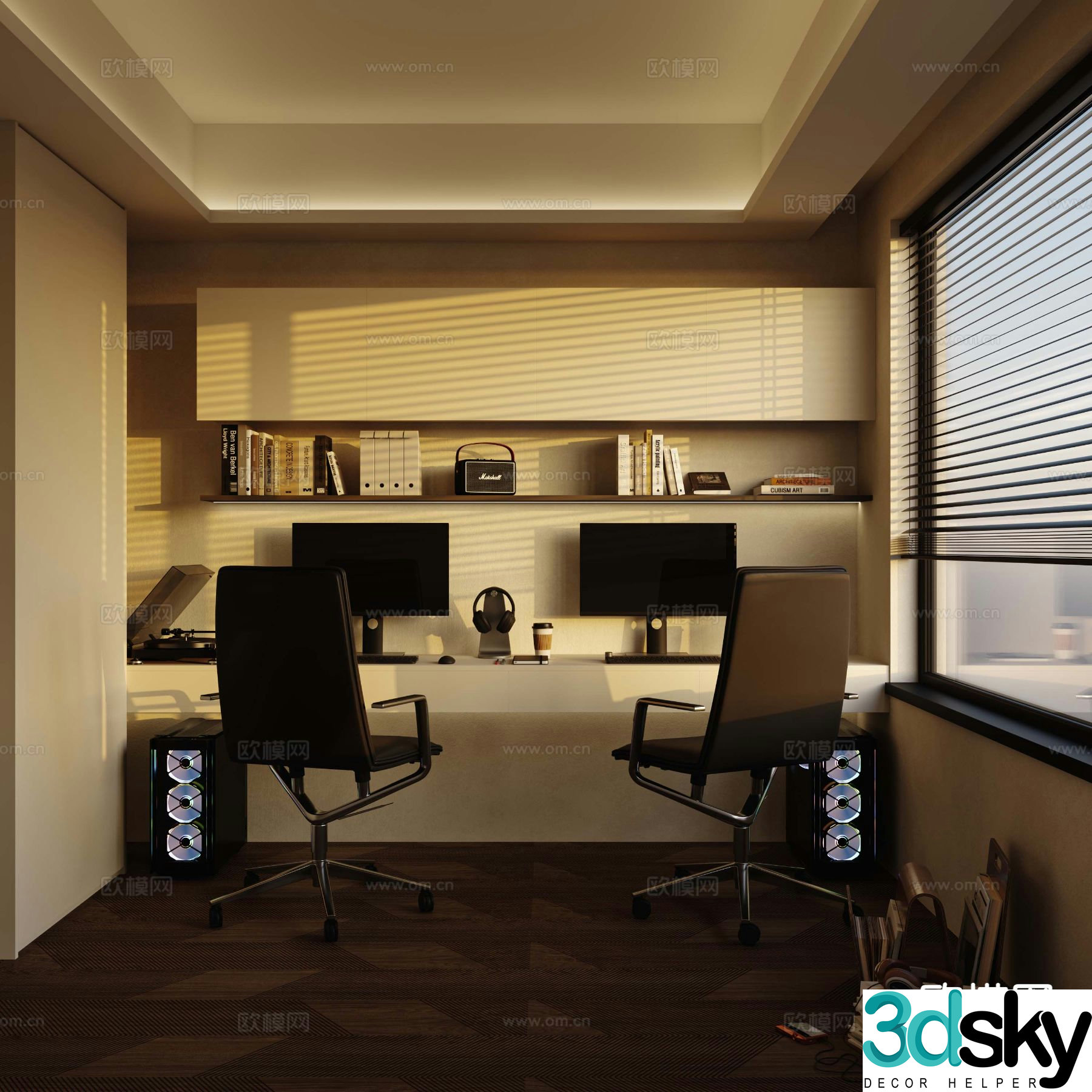 Modern e-sports room game room computer room 3D model