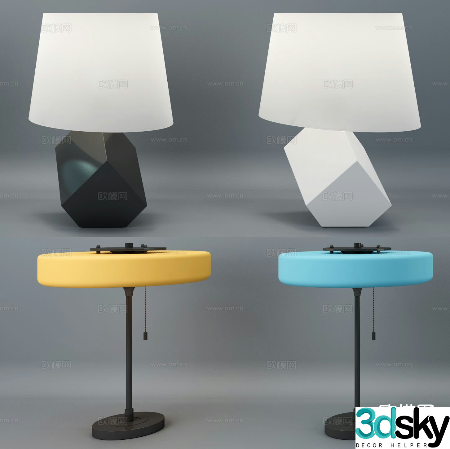Creative table lamp bedside table lamp 3d model