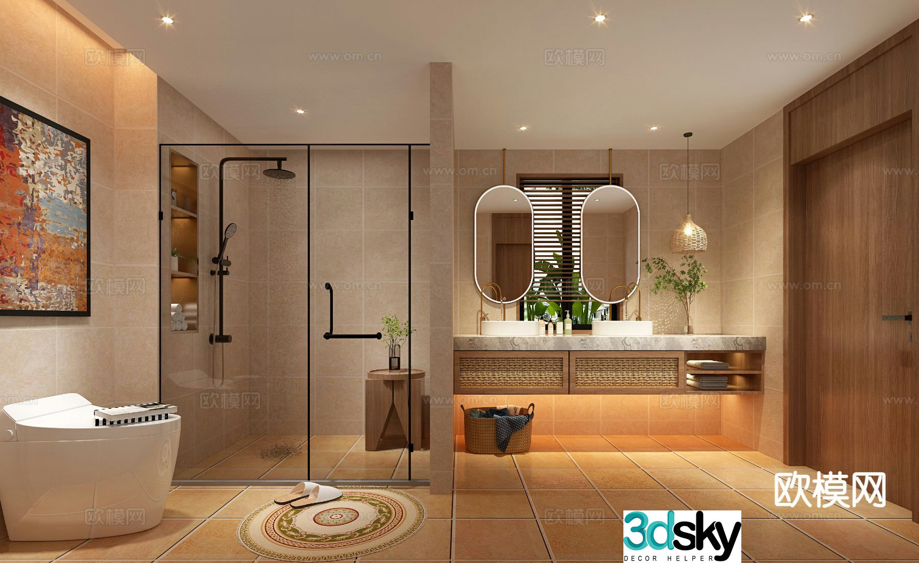Southeast Asian bathroom bathroom 3d model