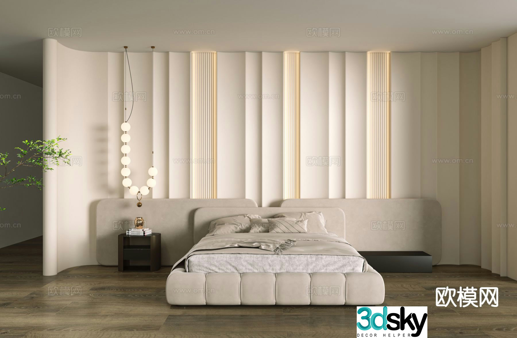 Modern bedroom master bedroom 3d model