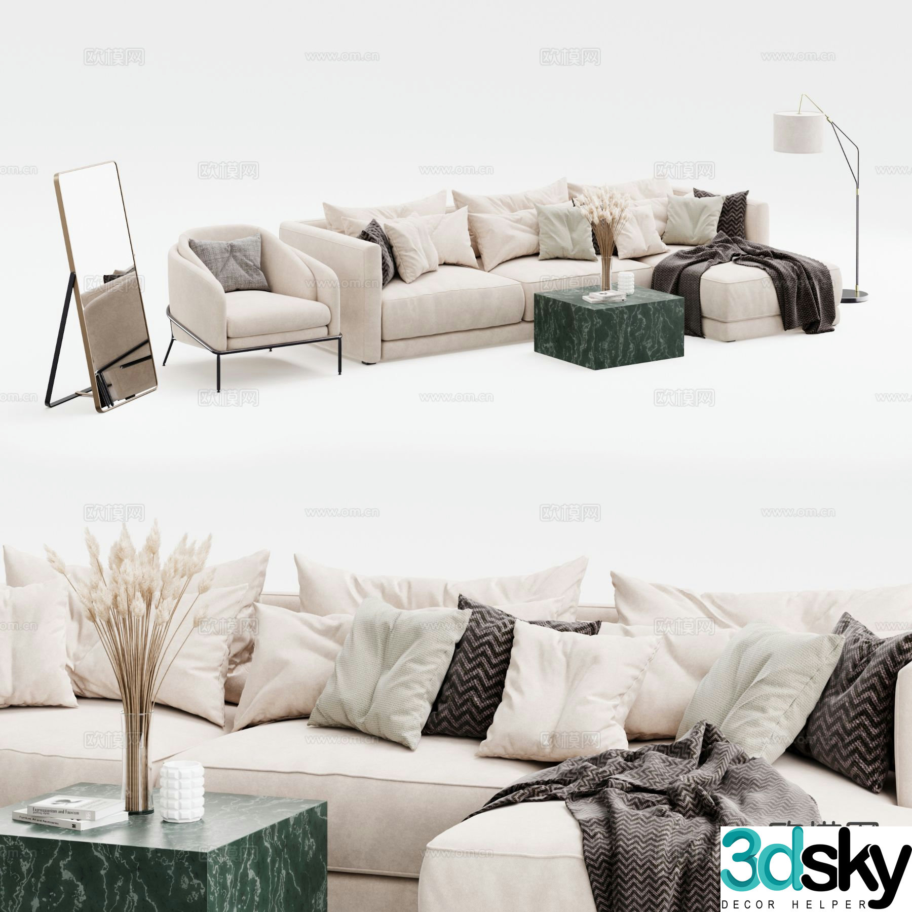 Modern modular sofa corner sofa 3d model