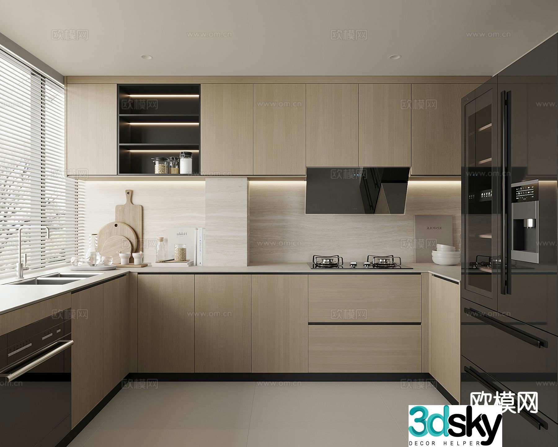 modern kitchen cabinet 3d model