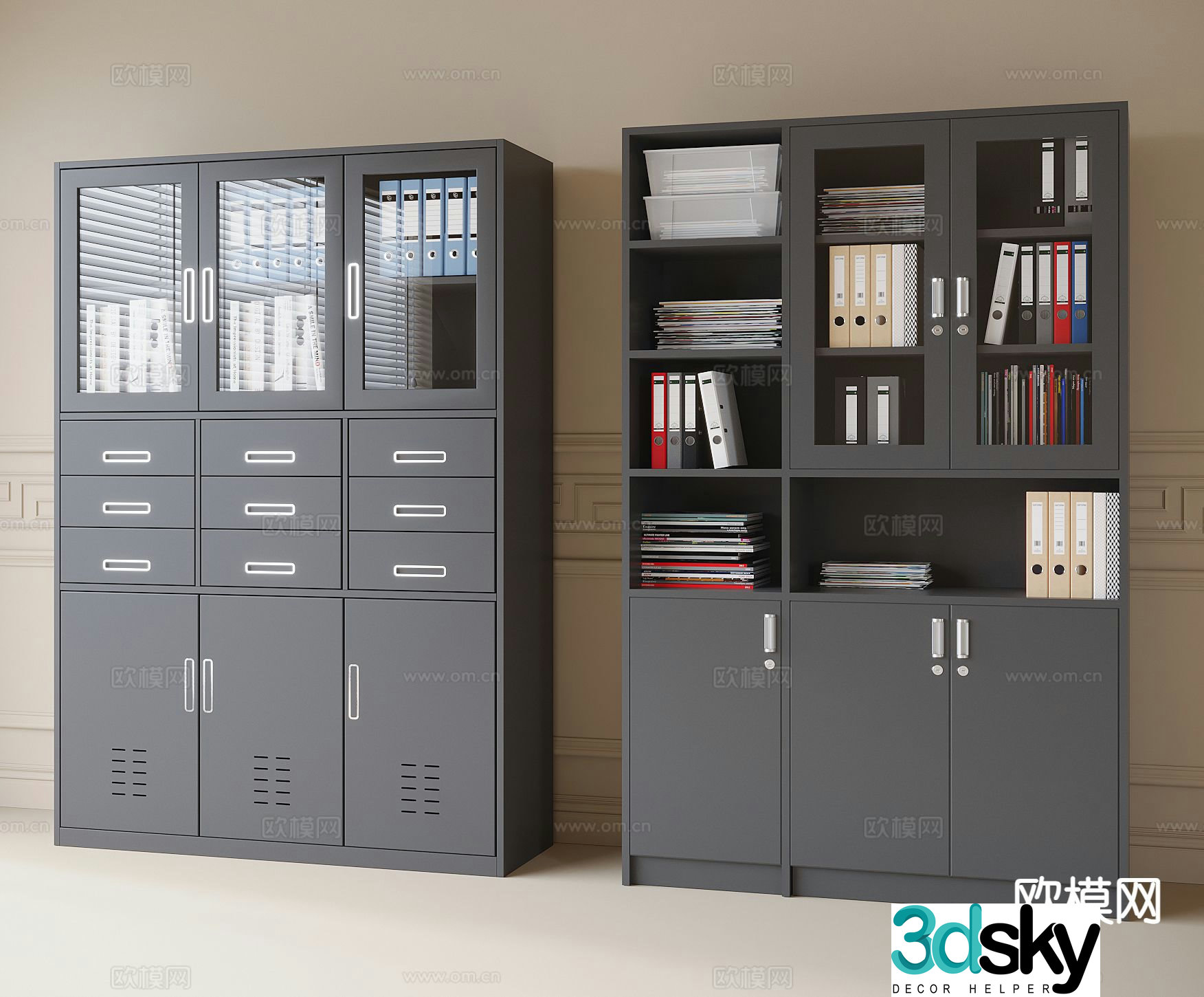 Iron file cabinet file cabinet 3d model