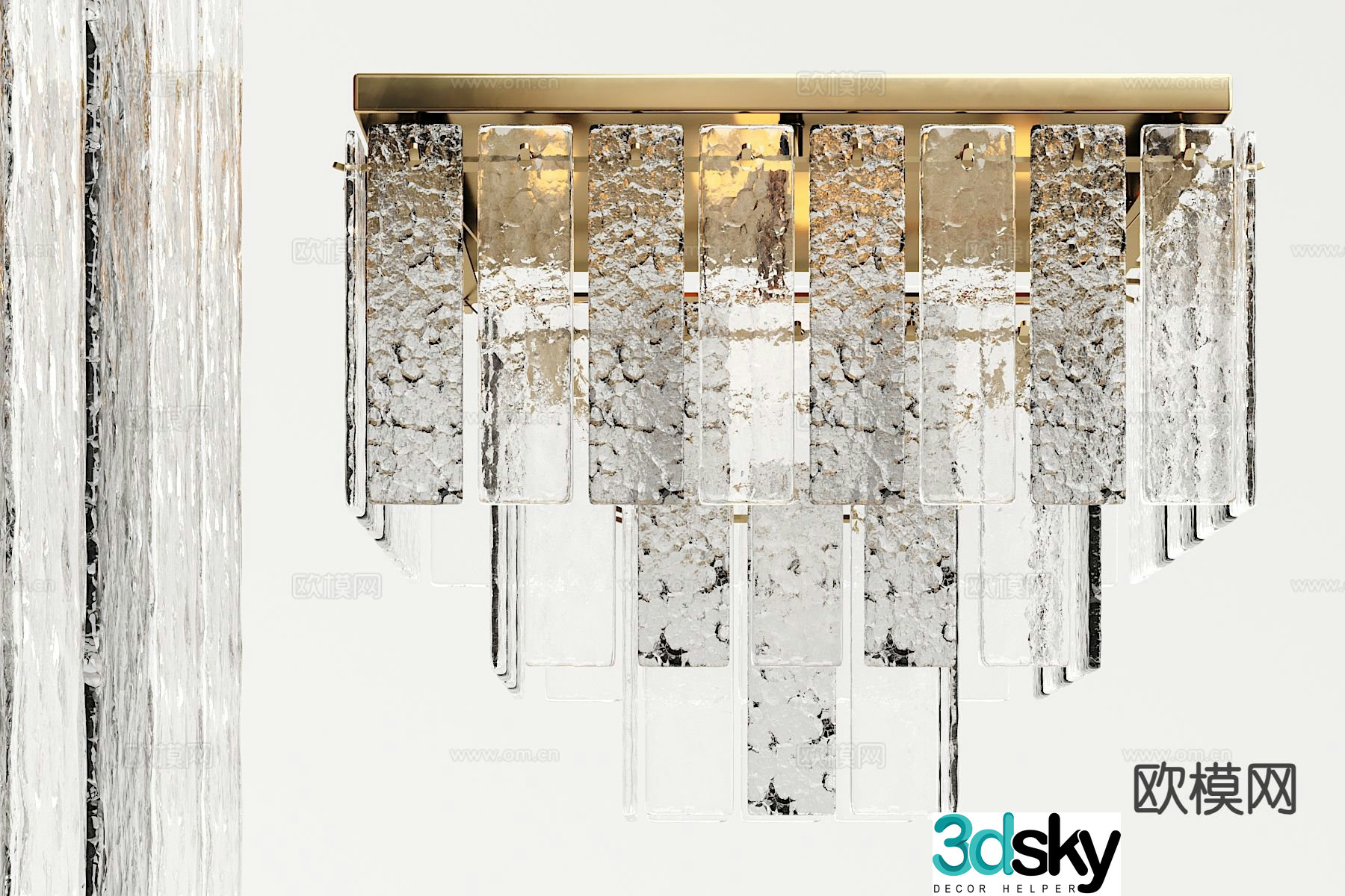Light luxury chandelier crystal lamp 3d model