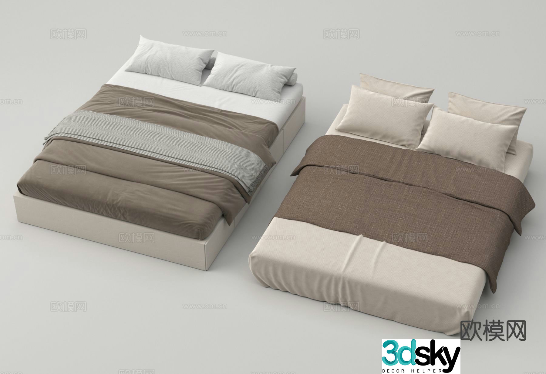 Tatami bed Tatami double bed 3d model