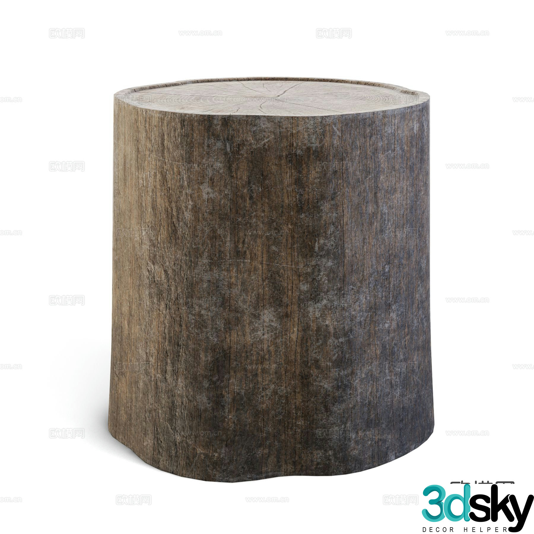 tree stump tree trunk wooden stump stool 3d model