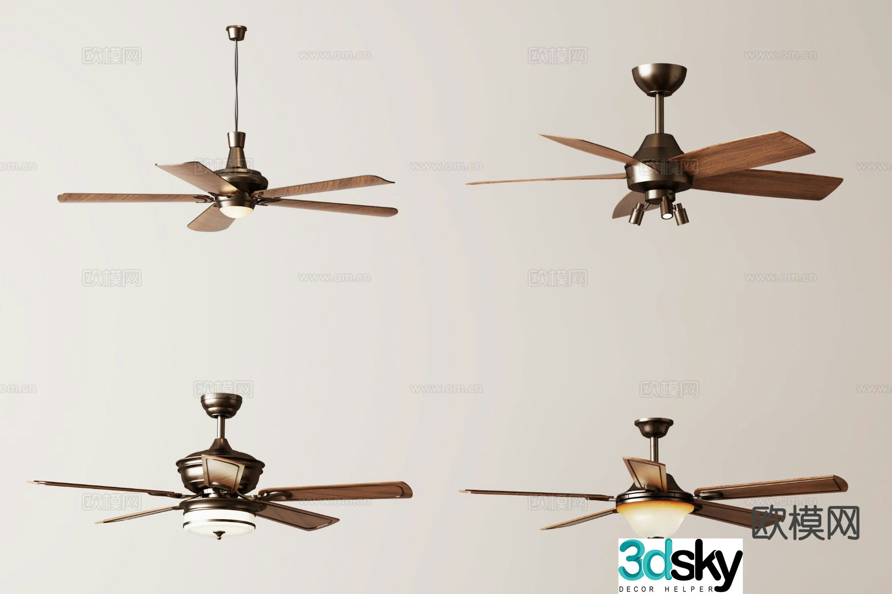 American ceiling fan light fan light 3d model