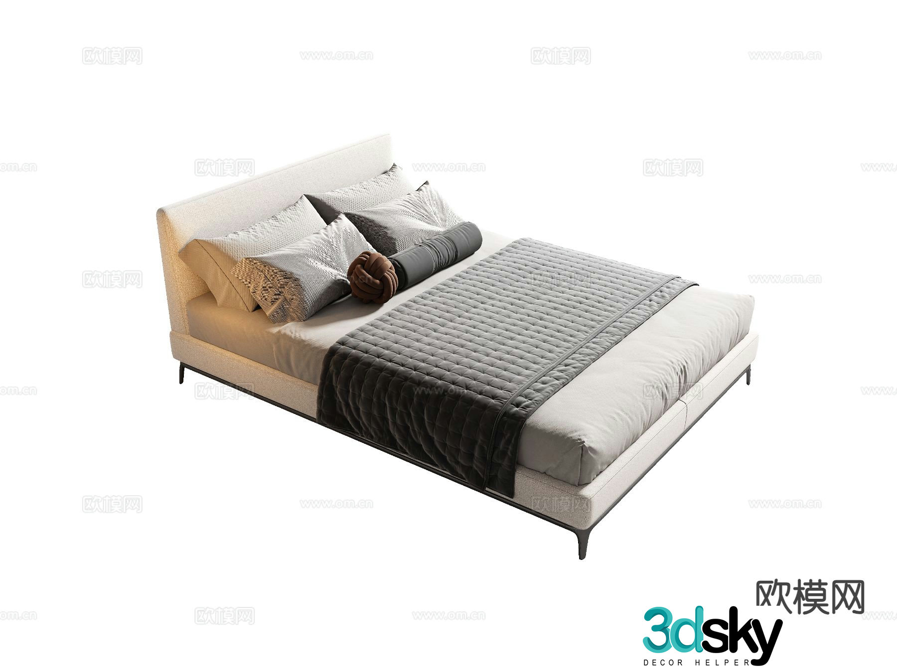 Modern single bed 3d model