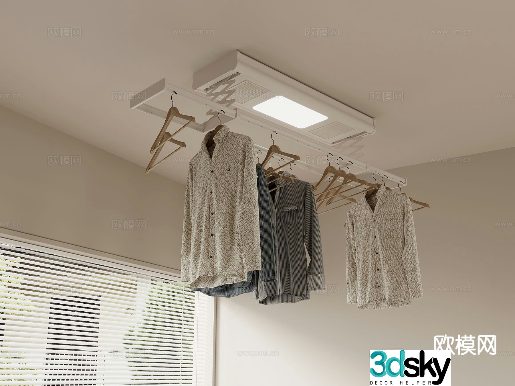 Electric clothes drying rack smart clothes drying rack 3D model