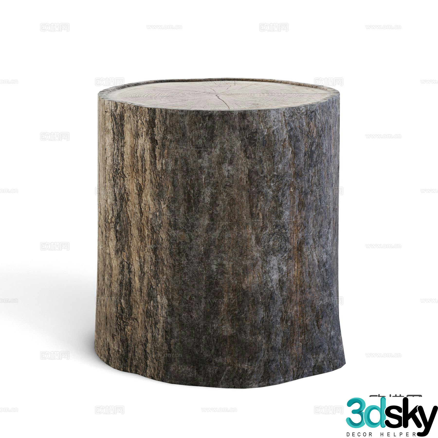 tree stump tree trunk wooden stump stool 3d model