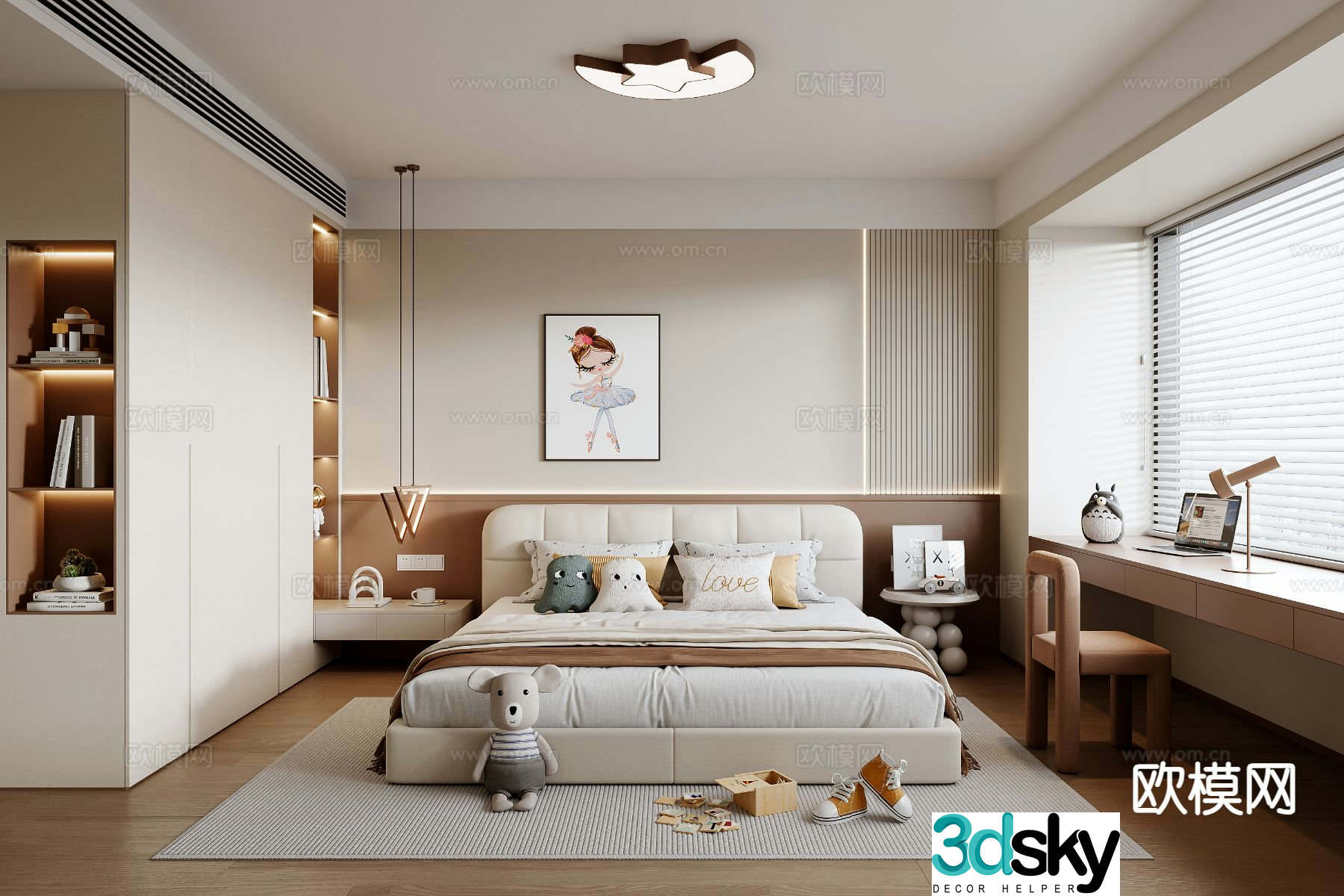 Modern girl’s room children’s room 3d model