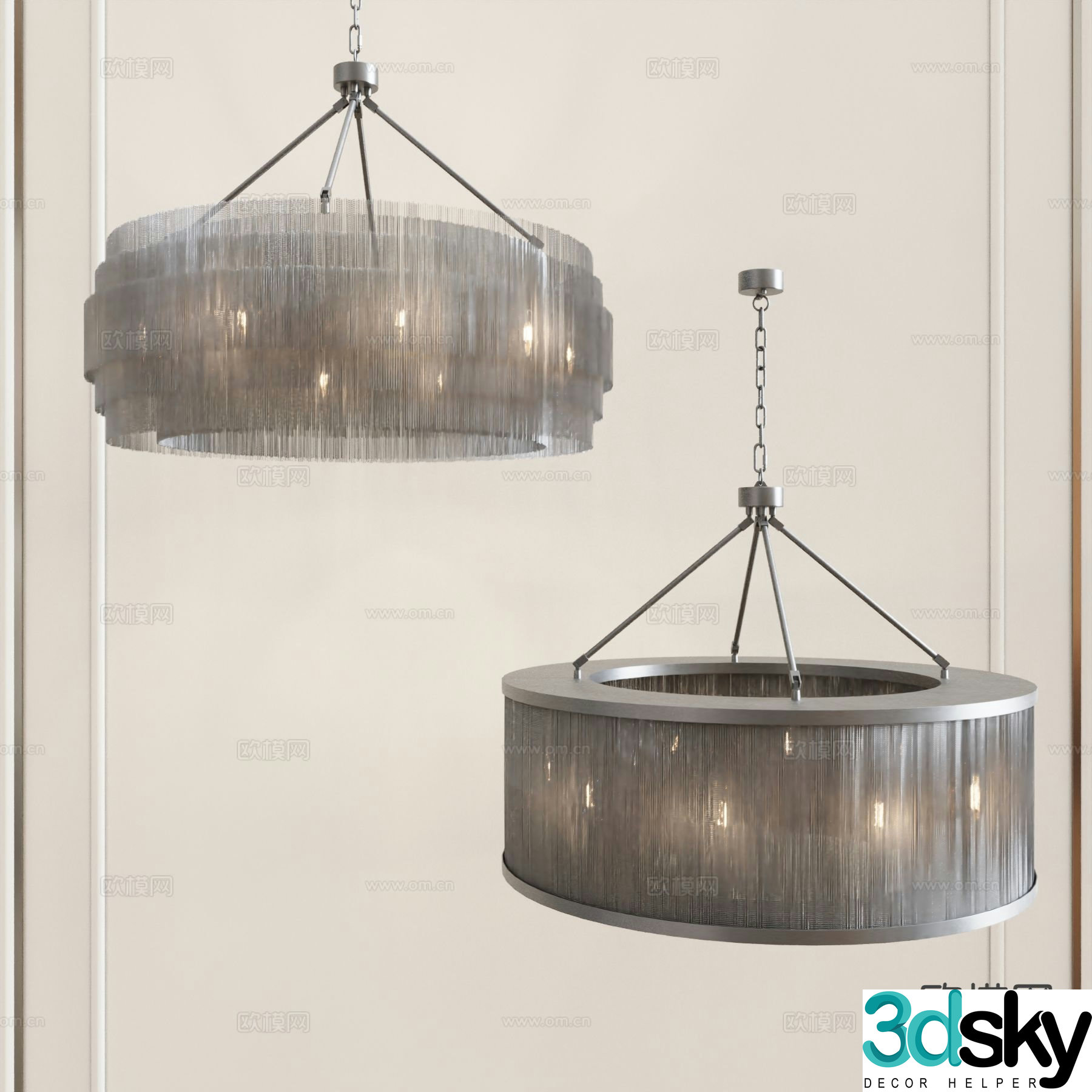 Modern crystal chandelier 3d model