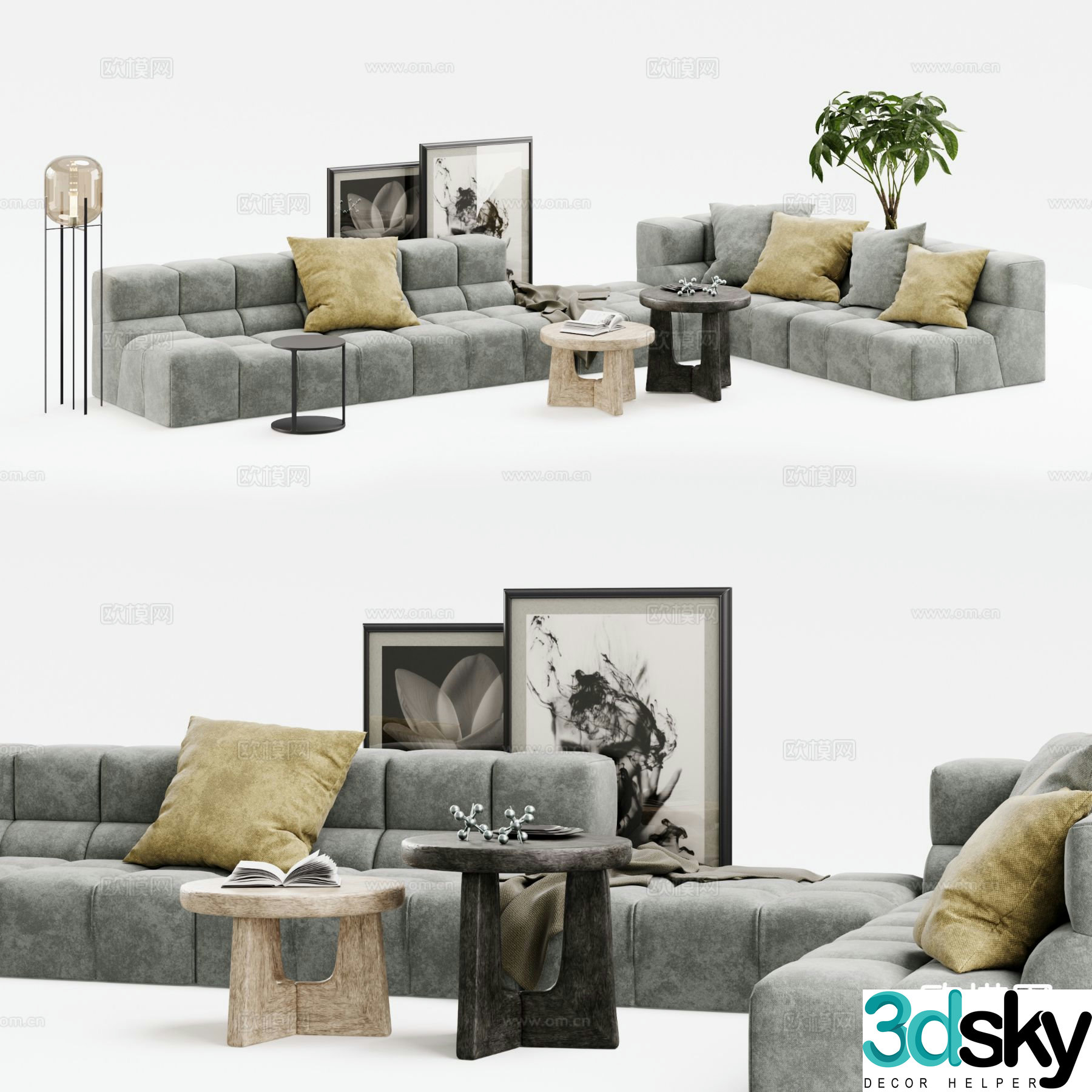 Modern sectional sofa 3d model