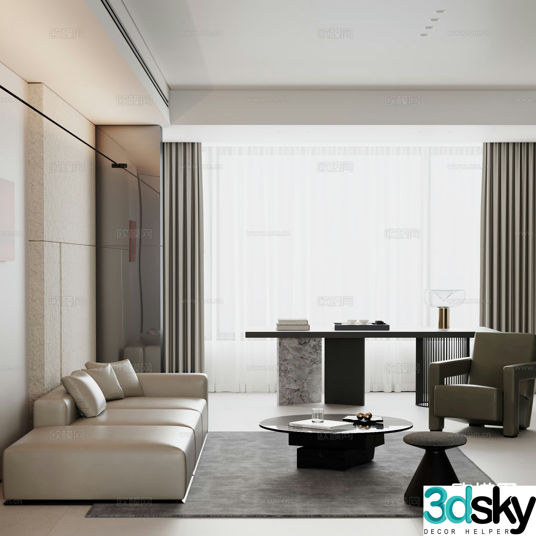 Modern sectional sofa 3d model