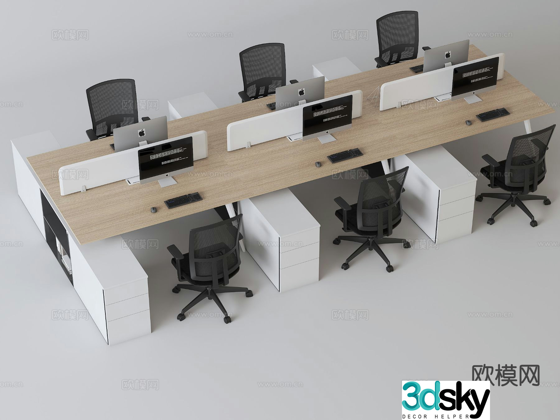 Card desk staff desk workstation 3D model