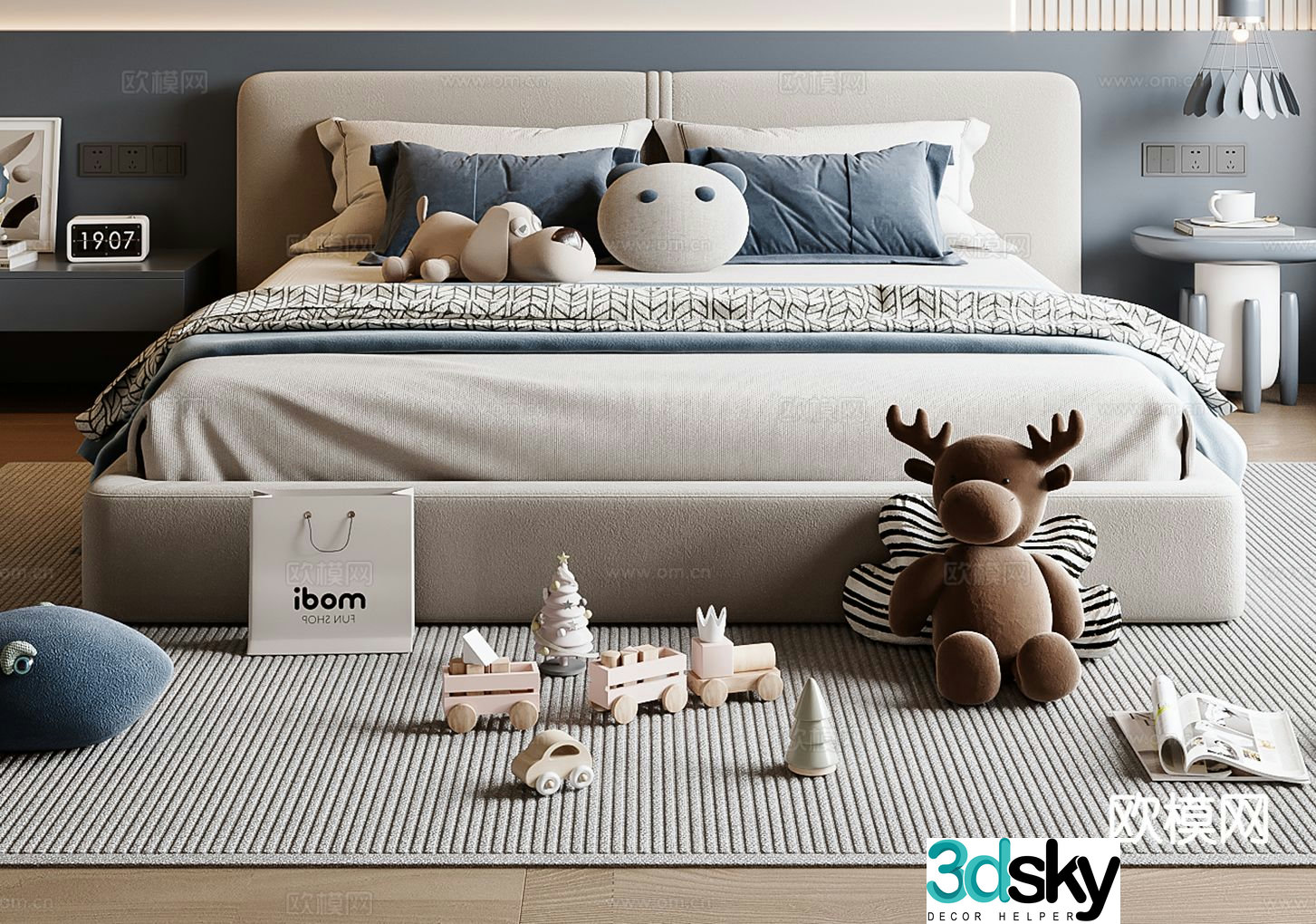Modern children’s bed 3d model