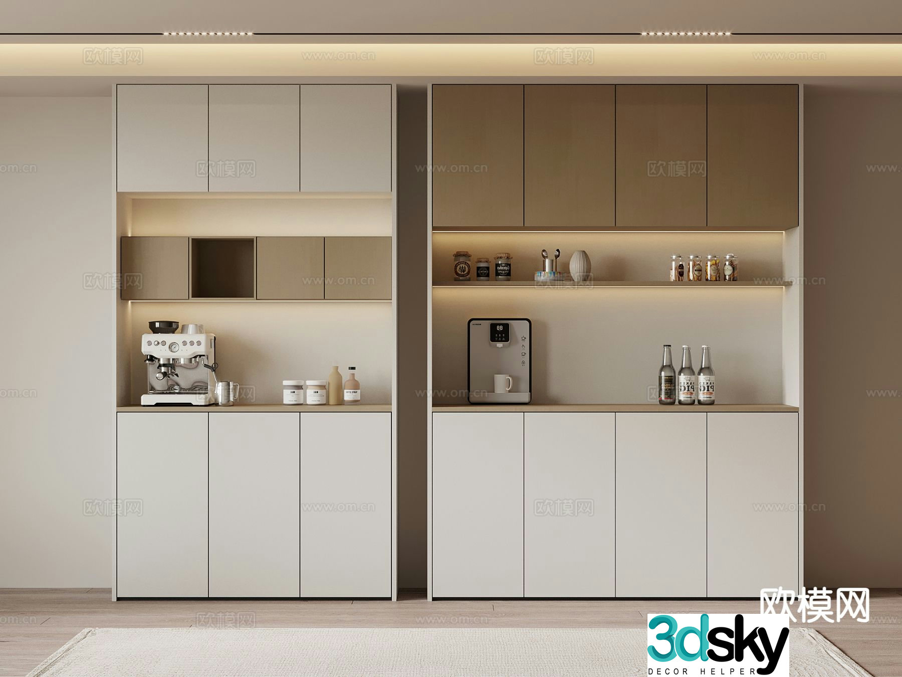 Modern wine cabinet sideboard 3d model