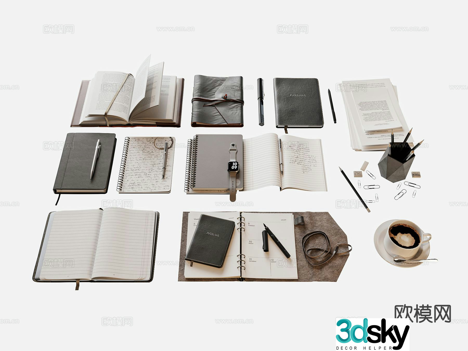 Modern stationery notebook 3d model