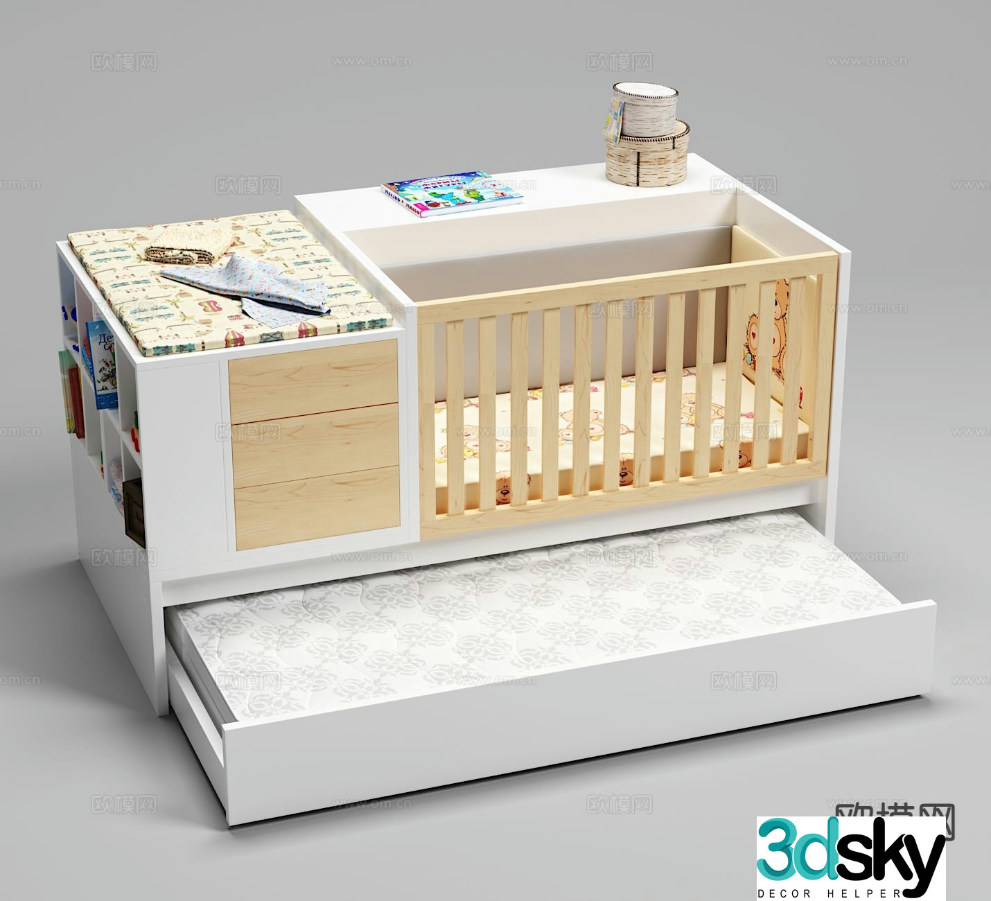Modern crib 3d model