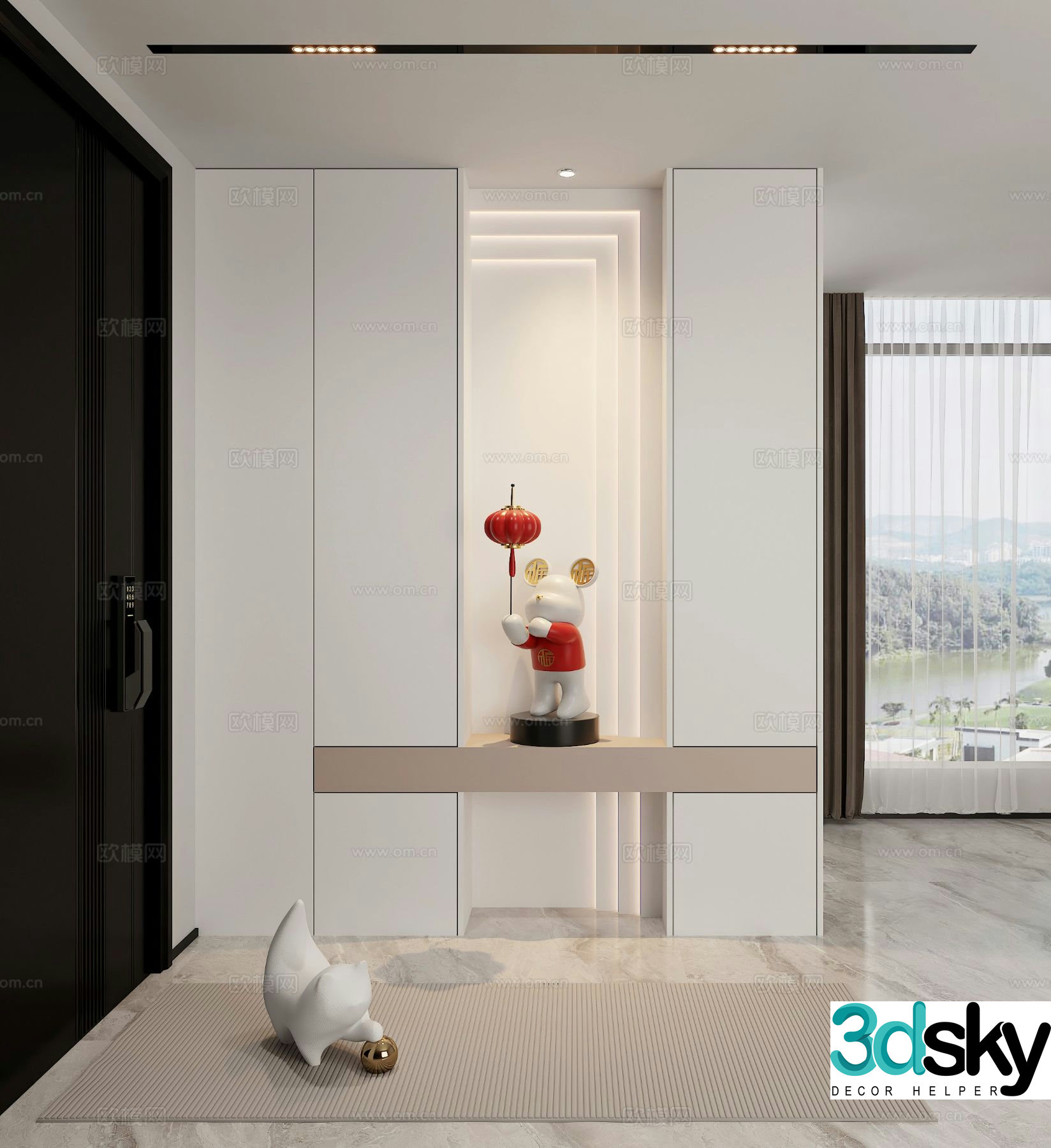Entrance shoe cabinet partition cabinet 3d model